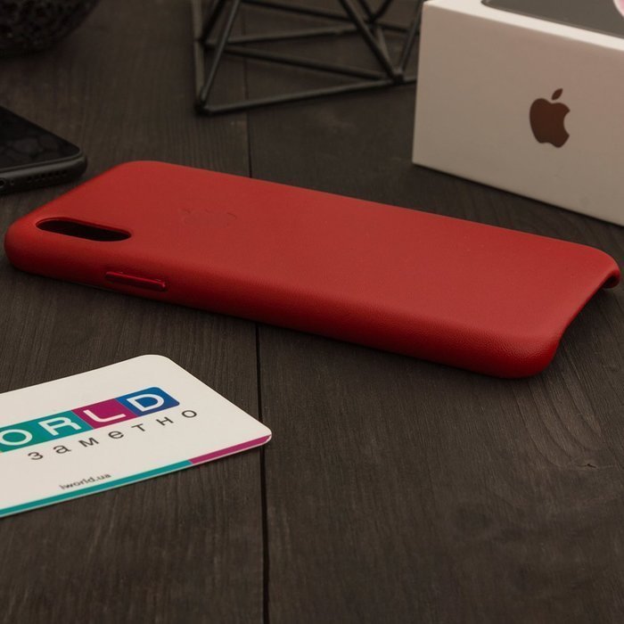 Кожаный чехол красный для iPhone X Кожаный чехол красный для iPhone X