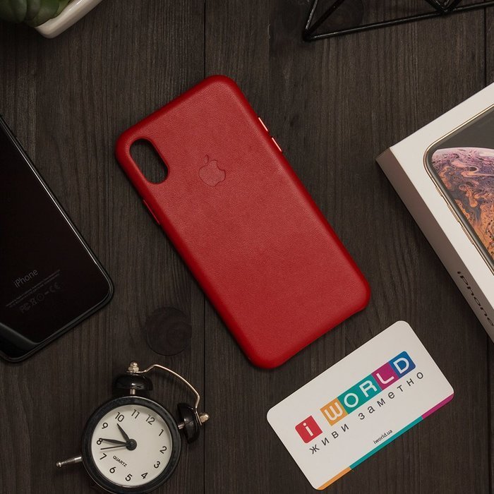 Кожаный чехол красный для iPhone X Кожаный чехол красный для iPhone X