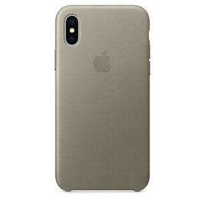 Шкіряний чохол сірий для iPhone X