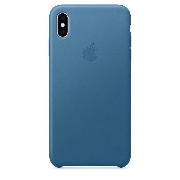 Кожаный чехол синий для iPhone XS Max