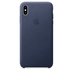 Кожаный чехол темно-синий для iPhone XS Max