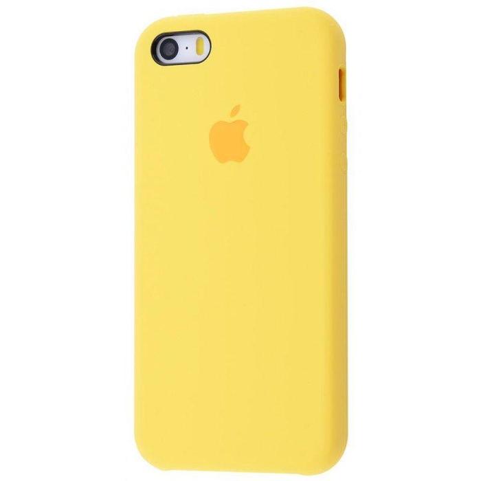 Силиконовый чехол желтый для iPhone SE/5/5S