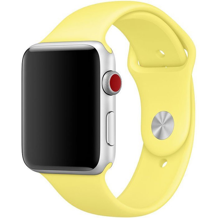 Ремешок Apple Watch 42/44/45/49mm Silicone Sport Band желтый