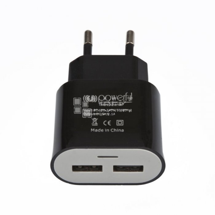 Сетевое зарядное устройство Travel Charger 2 USB черное