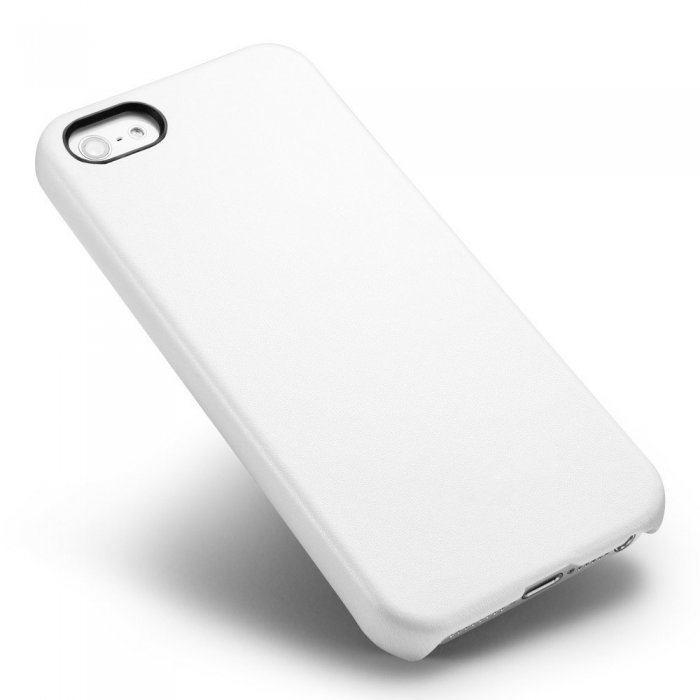 Кожаный чехол Leather Hard Case белый для iPhone 5/5S/SE