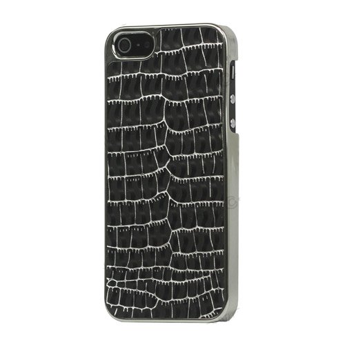 Чехол-накладка для Apple iPhone 5/5s - Leather Hard Case kind croco серебристый