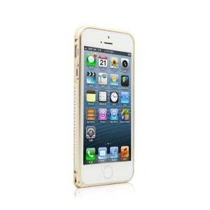 Бампер со стразами Mahaza Diamond золотой для iPhone 5/5S/SE