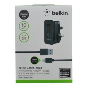 Зарядний пристрій Belkin Dual USB Home Charger 220V + LIGHTNING кабель чорний