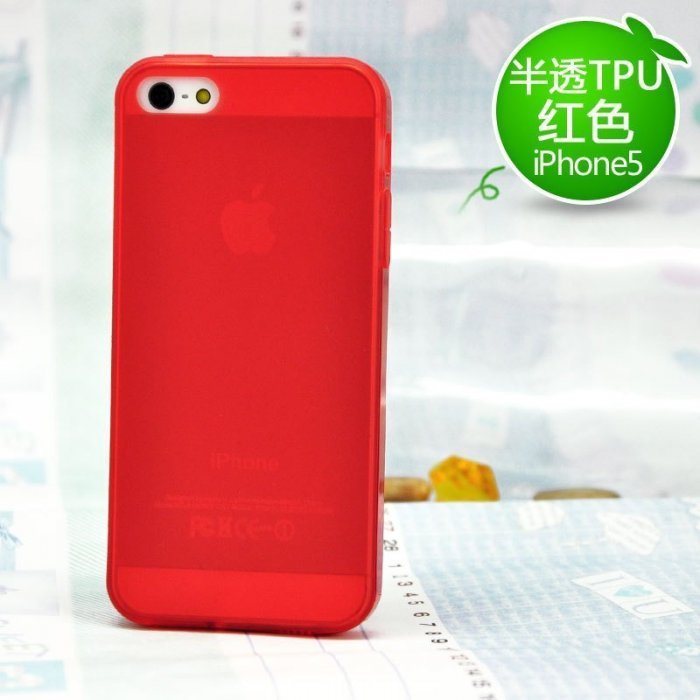 Полупрозрачный чехол Kindtoy красный для iPhone 5/5S/SE