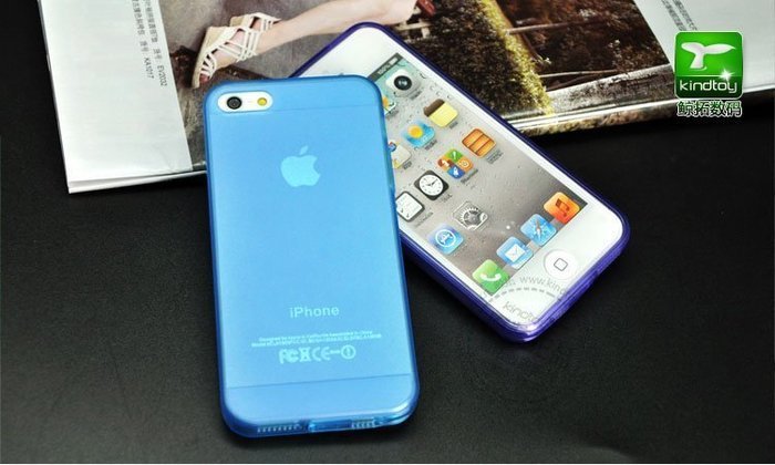 Полупрозрачный чехол Kindtoy синий для iPhone 5/5S/SE Полупрозрачный чехол Kindtoy синий для iPhone 5/5S/SE