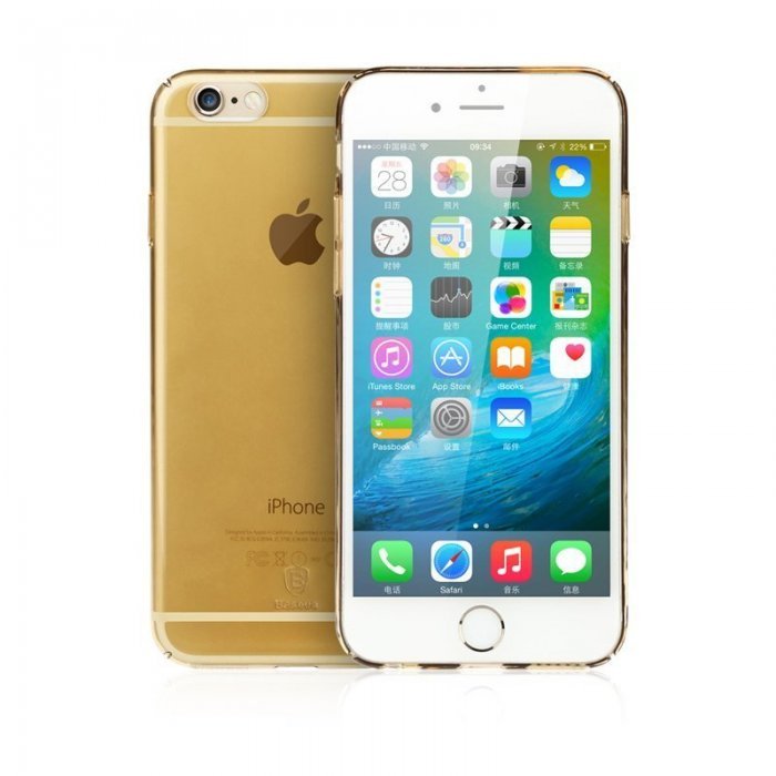 Полупрозрачный чехол Baseus Sky золотой для iPhone 6/6S