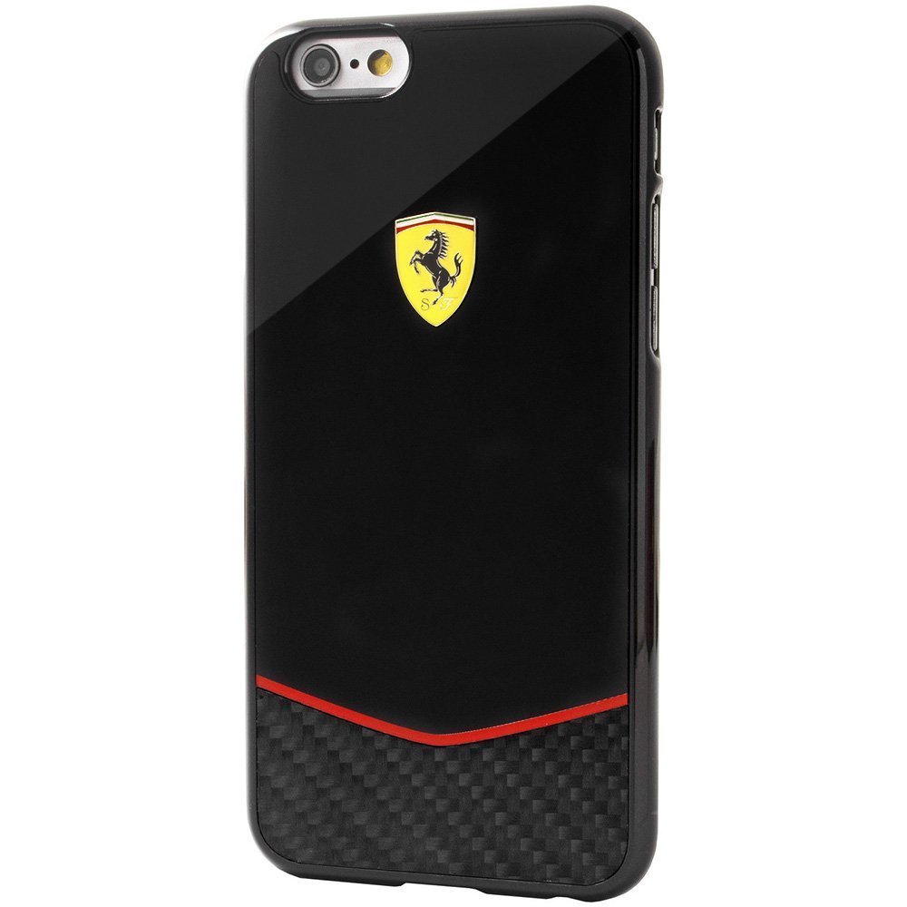 Чехол-накладка для Apple iPhone 6/6S - Ferrari Scuderia Glossy Carbon Fiber Bottom черный