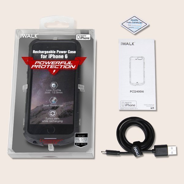 Чехол-аккумулятор iWalk Chameleon immortal i6 2400мАч, черный для iPhone 6/6S Чехол-аккумулятор iWalk Chameleon immortal i6 2400мАч, черный для iPhone 6/6S