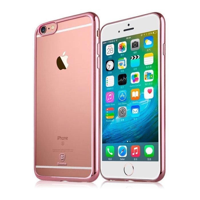 Силиконовый чехол Baseus Shining розовый для iPhone 6/6S