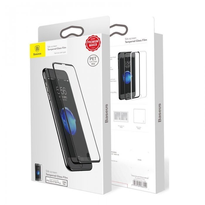 Захисне скло Baseus 0.23mm Silk-screen глянсове, біле для iPhone 6/6S/7/8 Захисне скло Baseus 0.23mm Silk-screen глянсове, біле для iPhone 6/6S/7/8