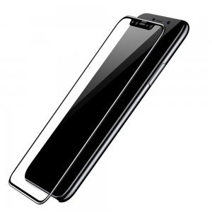 Защитное стекло Baseus 0.3mm Silk-screen 3D Arc глянцевое, черное для iPhone X/XS/11 Pro