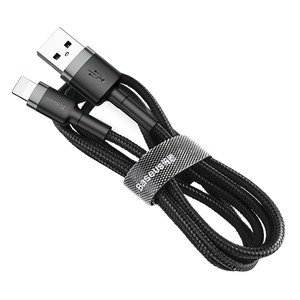 Lightning кабель Baseus Cafule серый+черный 1.5A 2м