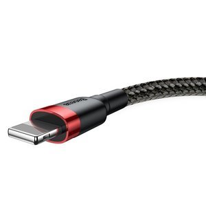Lightning кабель Baseus Cafule красный+черный 1.5A 2м