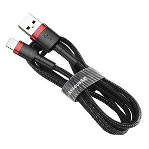 Lightning кабель Baseus Cafule красный+черный 1.5A 2м