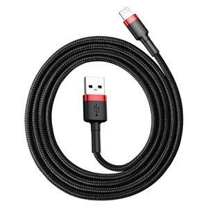 Lightning кабель Baseus Cafule красный+черный 2.4A 1м