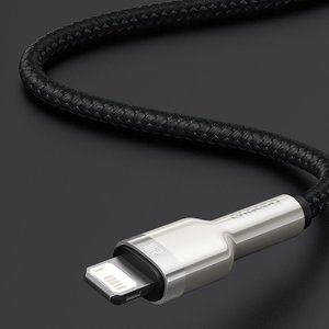 Lightning кабель Baseus Cafule Series Metal Data Cable 2.4A 1m (CALJK-A01) чёрный