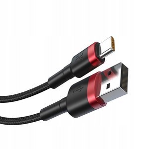 Кабель Baseus Cafule USB+Type-C 2-in-1 PD Cable 1.2m черный + красный