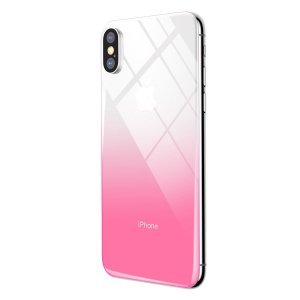 Защитное стекло Baseus Coloring розовое для iPhone X/XS