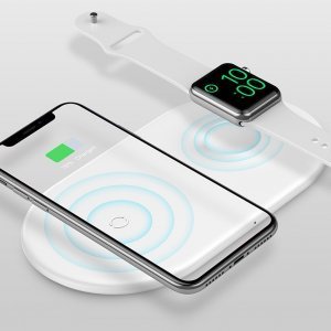 Беспроводное зарядное устройство Baseus Dual Wireless Charger серебристый