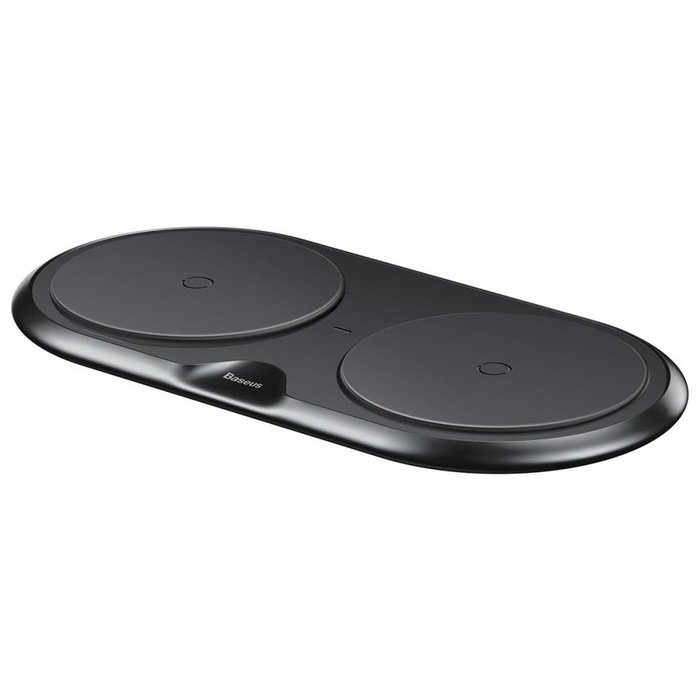 Беспроводное зарядное устройство Baseus Dual Wireless Charger (с QC 3.0 сетевым ЗУ и кабелем в комплекте) черное Беспроводное зарядное устройство Baseus Dual Wireless Charger (с QC 3.0 сетевым ЗУ и кабелем в комплекте) черное
