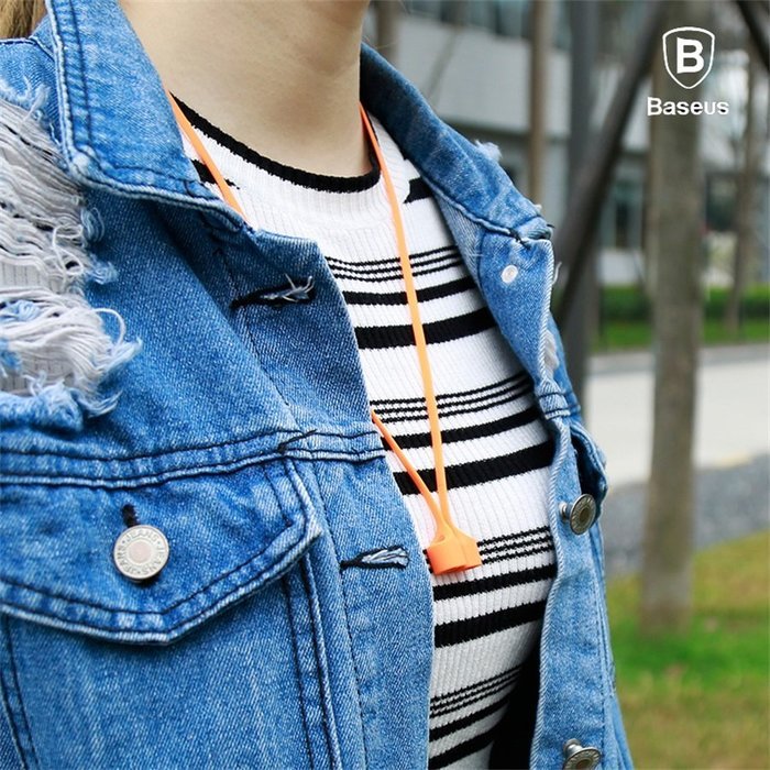 Шнур-фиксатор Baseus Strap оранжевый для наушников Apple AirPods