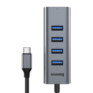 Переходник Baseus Enjoy series Type-C to USB3.0*4+HDMI HD Intelligent HUB серый