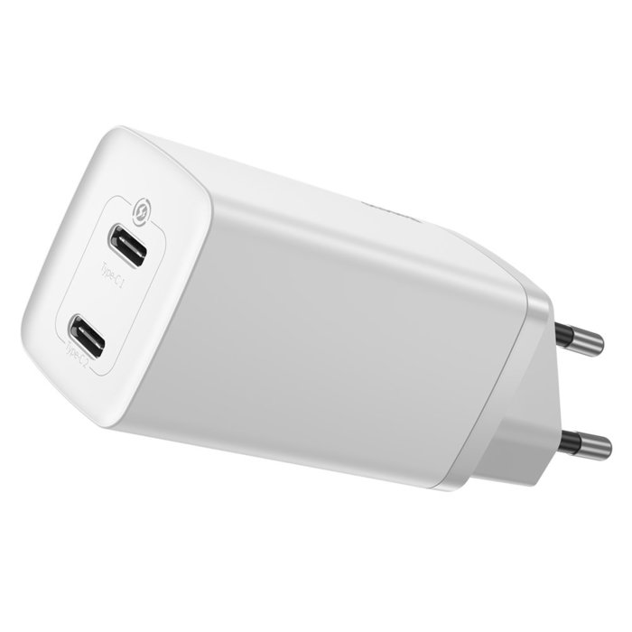 Сетевое зарядное устройство Baseus GaN2 Lite Quick Charger C+C 65W (CCGAN2L-E02) белое