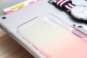 Полупрозрачный чехол Baseus Glaze розовый для iPhone X/XS