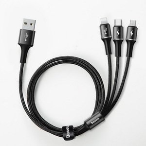 Кабель Baseus halo data 3-in-1 cable USB For M+L+T 3.5A 1.2m черный