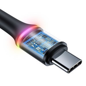 Кабель Baseus halo data cable HW flash charge cable USB For Type-C 40W 2m черный