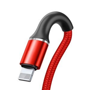 Lightning кабель Baseus Halo Data Cable USB For iP 2.4A 0.25м красный