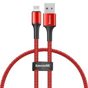 Lightning кабель Baseus Halo Data Cable USB For iP 2.4A 0.25м красный