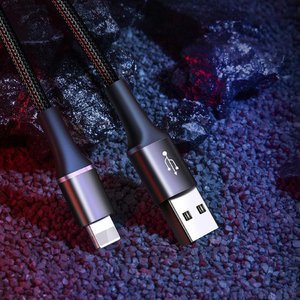 Lightning кабель Baseus Halo Data Cable USB 2.4A 1m чёрный