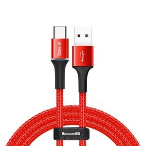 Кабель Baseus Halo Data Cable USB For Type-C 3A 1м красный