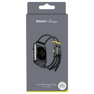 Ремешок Baseus Let's Go Cord Watch Strap серый + желтый для Apple Watch Series 3/4/5/6/SE/7 38/40/41mm