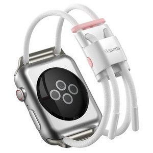Ремешок Baseus Let's Go Cord Watch Strap белый + розовый для Apple Watch 42/44/45/49mm