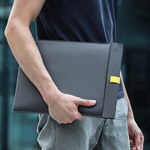 Чехол (карман) Baseus Let's Go Traction Computer Liner Bag серый + желтый для ноутбуков диагональю до 16"