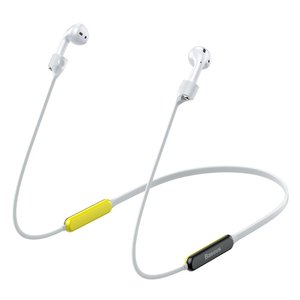 Тримач для навушників Apple AirPods Baseus Let's Go Fluorescent Ring Sports Silicone Lanyard Sleeve жовтий + сірий