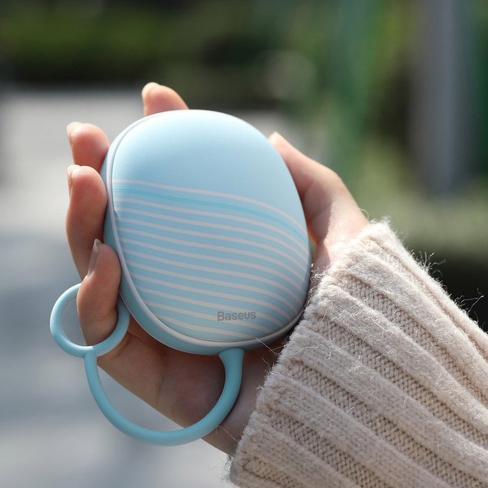 Портативная грелка для рук с ночником Baseus Little Tail Camping Light Hand Warmer голубая