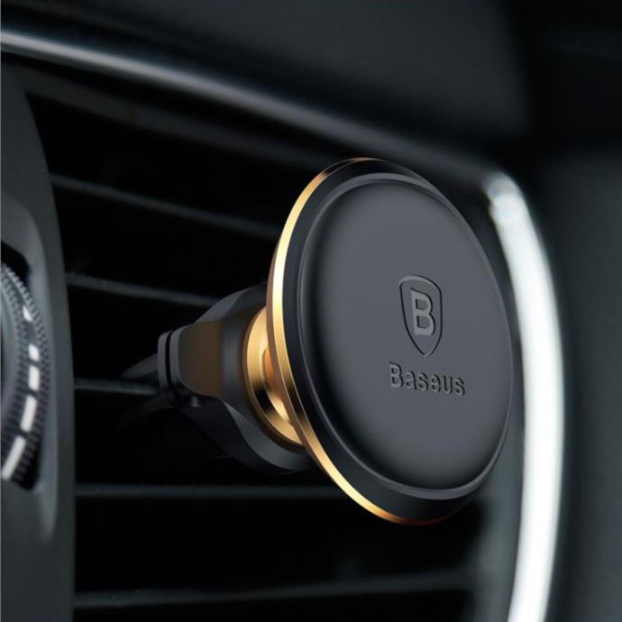 Автомобильный держатель Baseus Magnetic Air Vent Car Mount Holder with Cable Clip золотой Автомобильный держатель Baseus Magnetic Air Vent Car Mount Holder with Cable Clip золотой