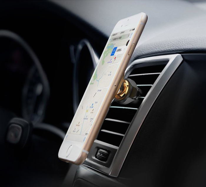 Автомобильный держатель Baseus Magnetic Air Vent Car Mount Holder with Cable Clip золотой Автомобильный держатель Baseus Magnetic Air Vent Car Mount Holder with Cable Clip золотой