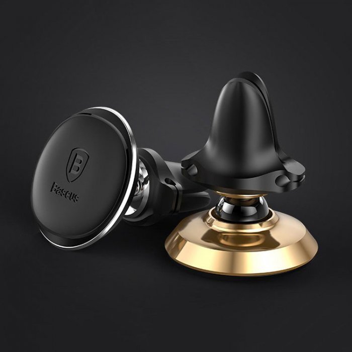 Автомобильный держатель Baseus Magnetic Air Vent Car Mount Holder with Cable Clip золотой Автомобильный держатель Baseus Magnetic Air Vent Car Mount Holder with Cable Clip золотой