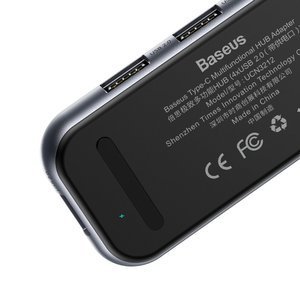 Хаб Baseus Multi-functional HUB (Type-C to 4xUSB2.0) серый