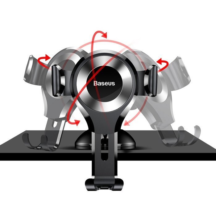 Автомобильный держатель Baseus Osculum Type Gravity Car Mount серебристый + чёрный Автомобильный держатель Baseus Osculum Type Gravity Car Mount серебристый + чёрный