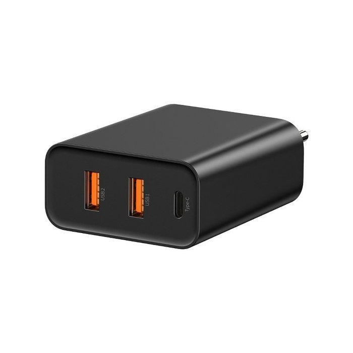 Сетевое зарядное устройство Baseus PPS Three Output Quick Charger (C+U+U) 60W черное Сетевое зарядное устройство Baseus PPS Three Output Quick Charger (C+U+U) 60W черное